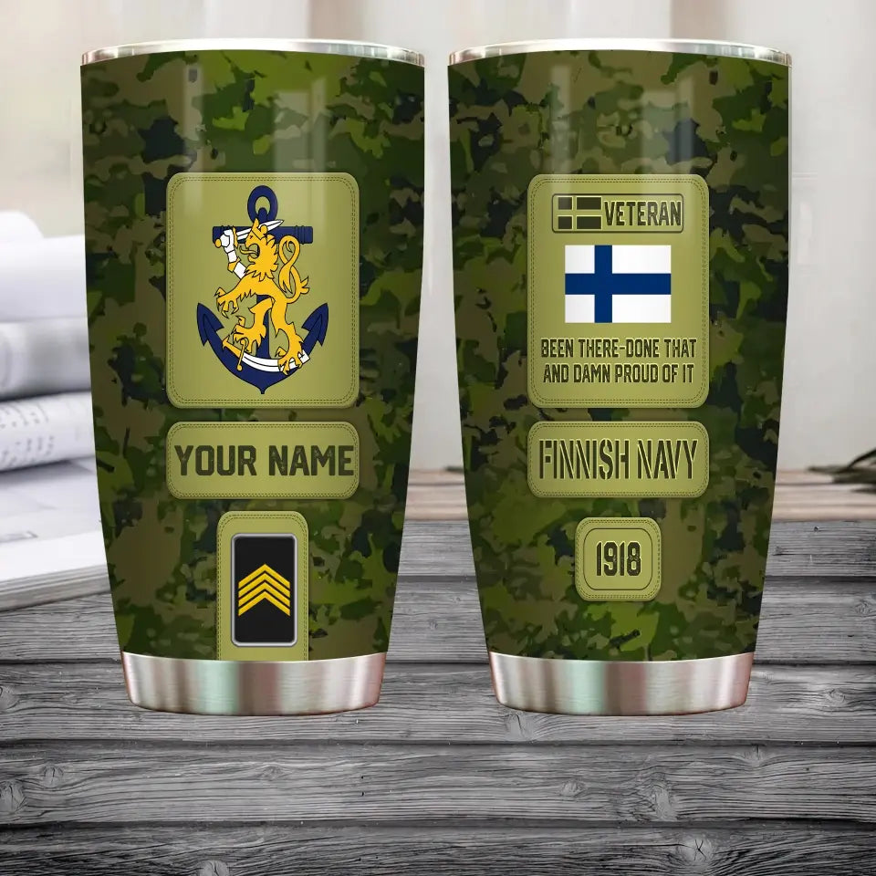 Personalized Finland Veteran/ Soldier With Rank,  Name Tumbler - 17218656