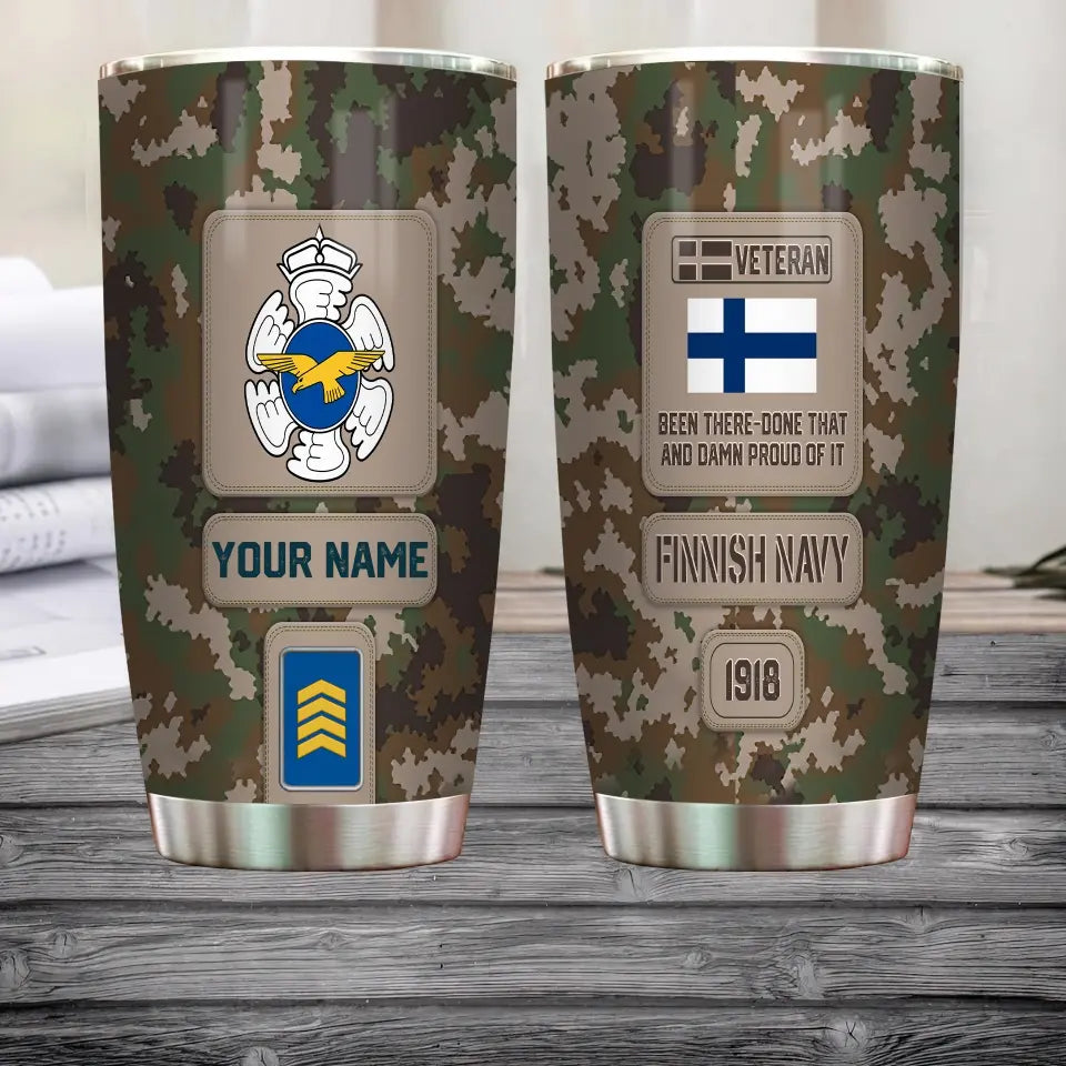 Personalisierter Finnland-Veteran/Soldat mit Rang, Namensbecher - 17218656