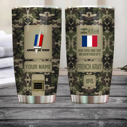 Personalized France Veteran/ Soldier With Rank, Name Tumbler - 17218656