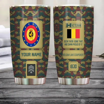 Personalized Belgium Veteran/ Soldier With Rank, Name Tumbler - 17218656