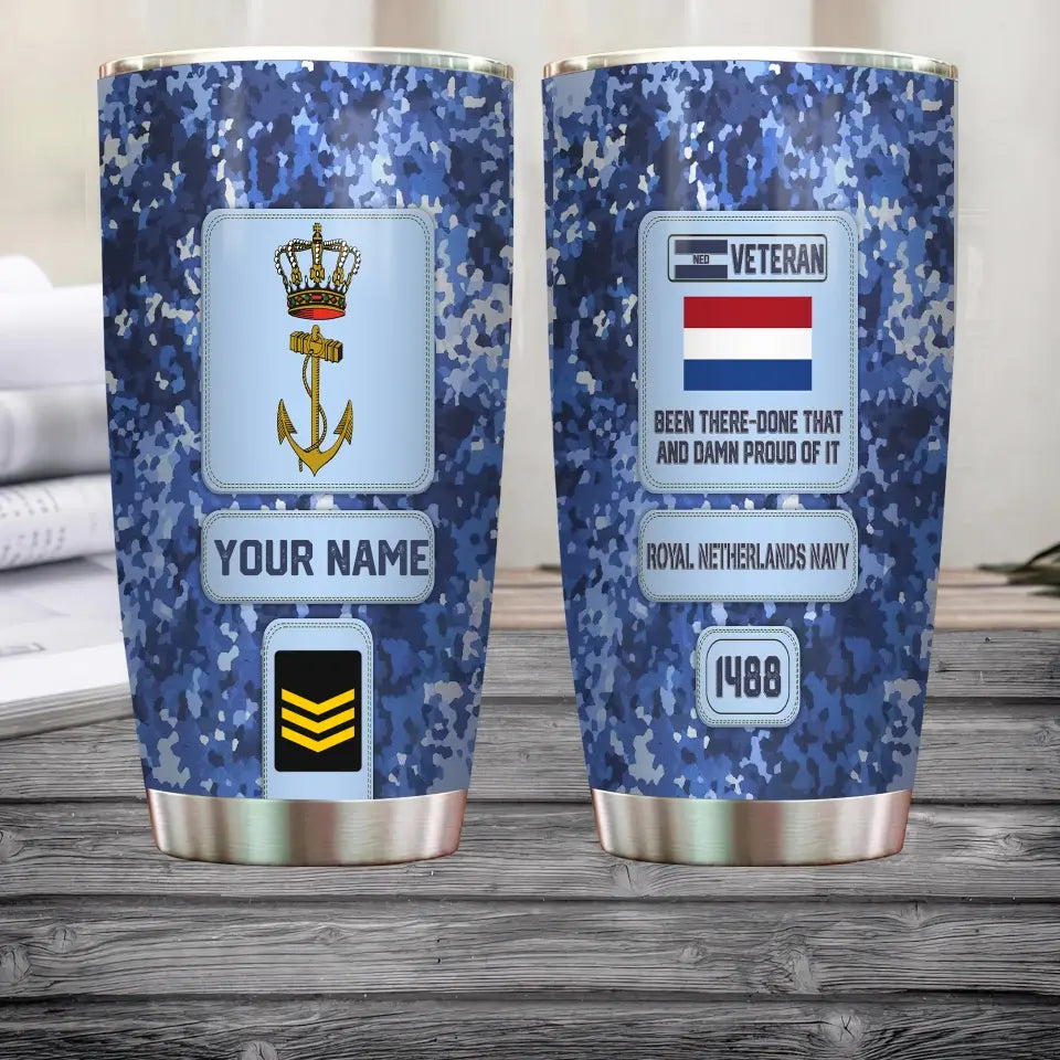 Personalized Netherlands Veteran/ Soldier With Rank, Name Tumbler - 17218656