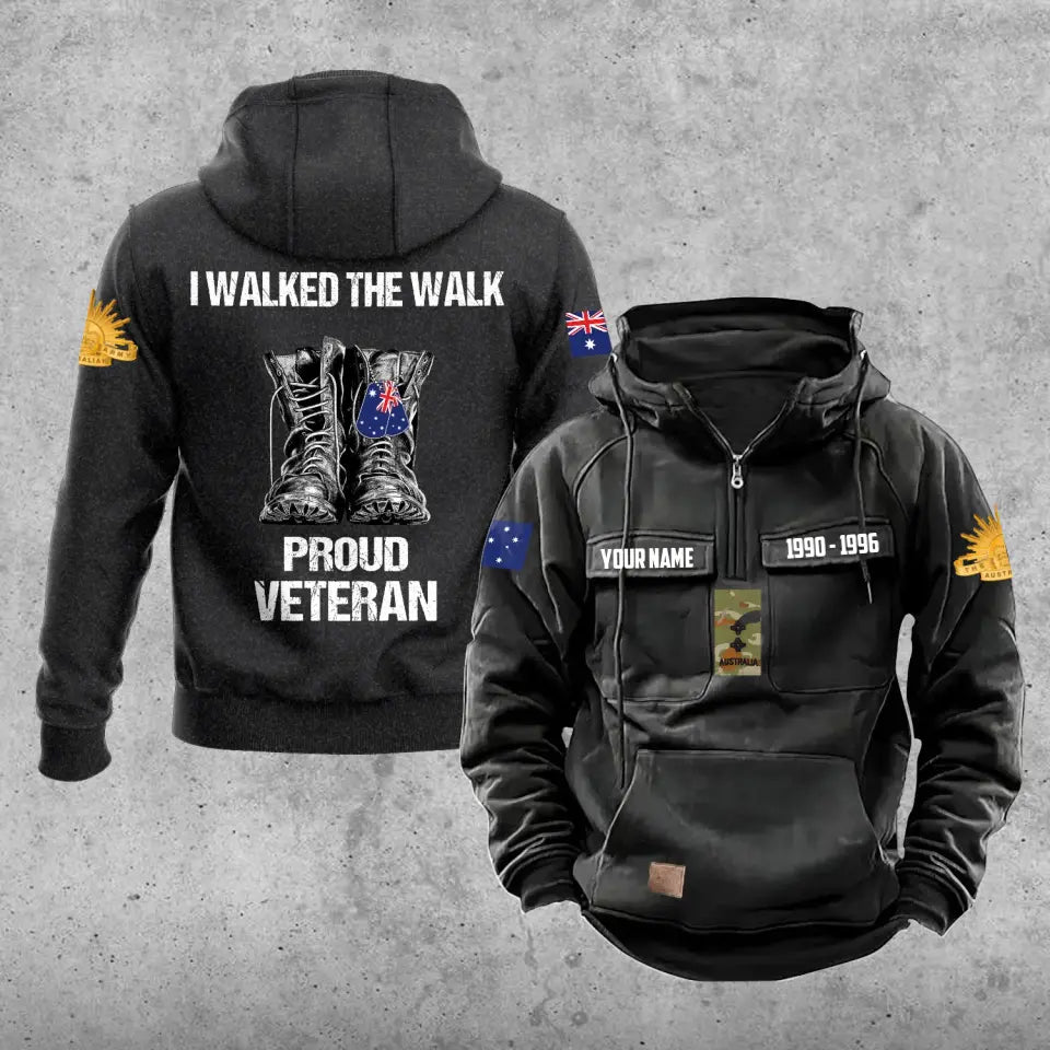 Personalized Australia Soldier/Veteran With Rank, Year And Name Vintage Hoodie All Over Printed - 17219520