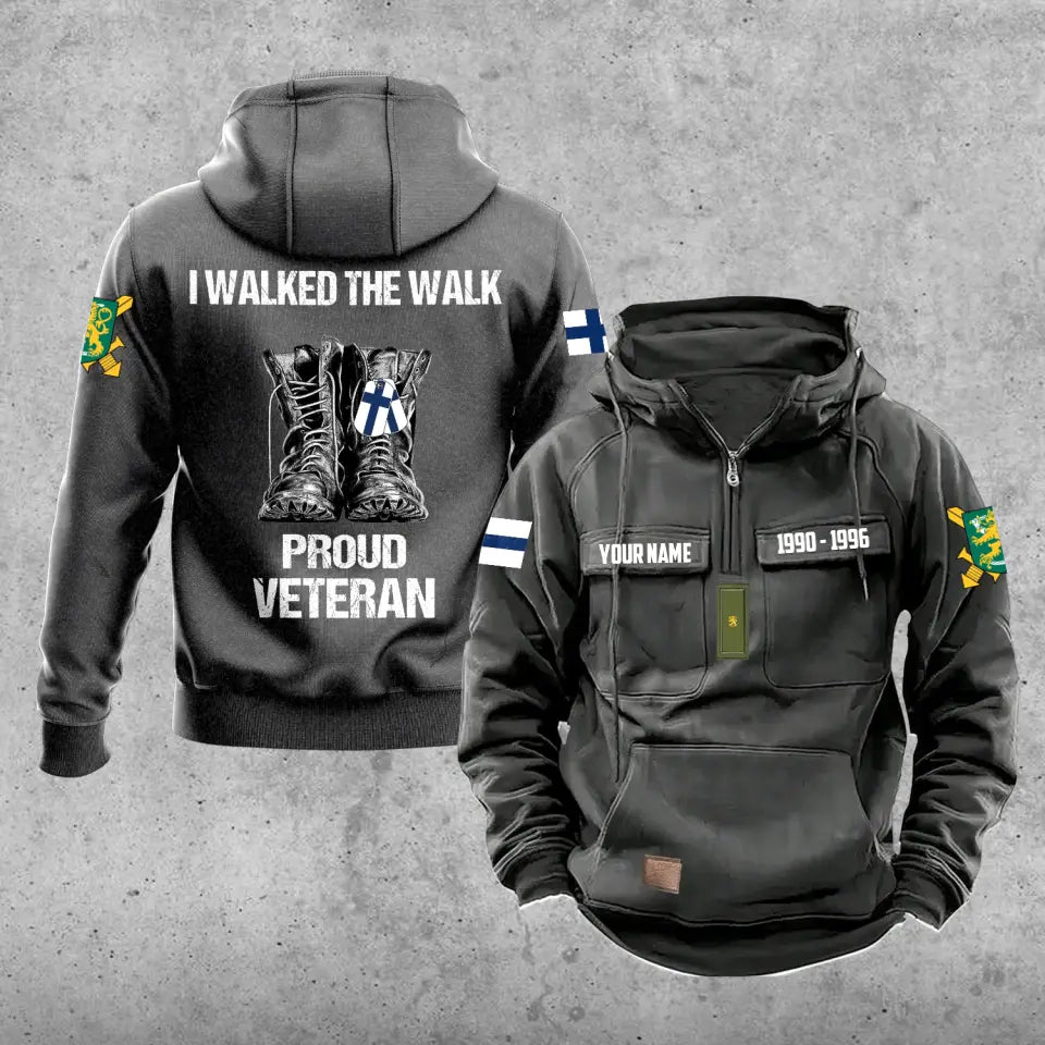 Personalized Finland Soldier/Veteran With Rank, Year And Name Vintage Hoodie All Over Printed - 17219520