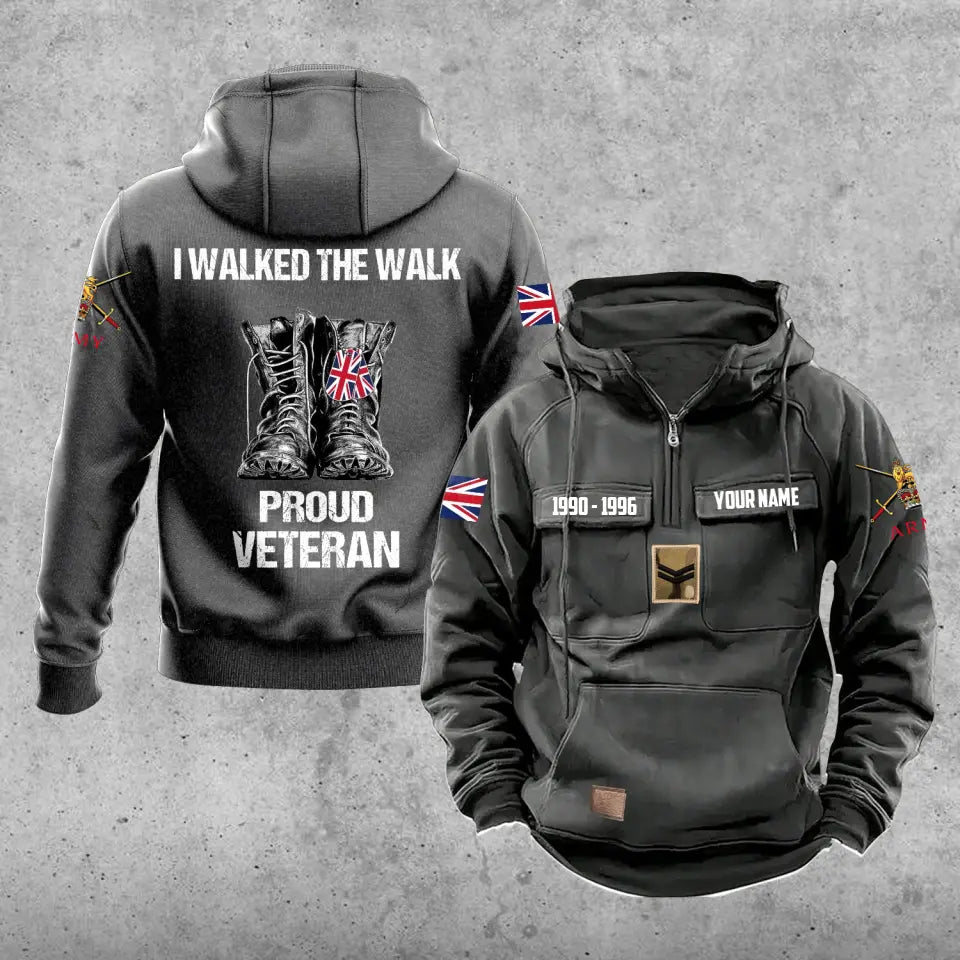 Personalized UK Soldier/Veteran With Rank, Year And Name Vintage Hoodie All Over Printed - 17219520