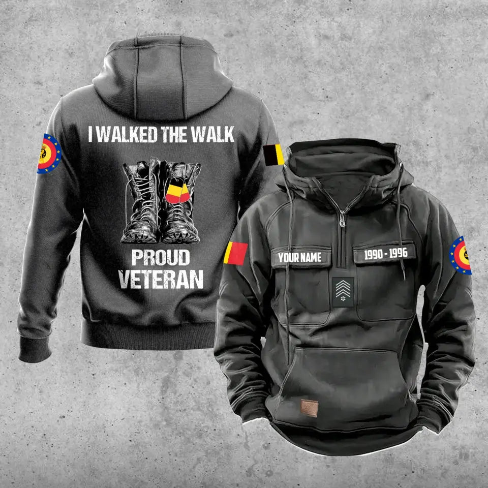 Personalized Belgium Soldier/Veteran With Rank, Year And Name Vintage Hoodie All Over Printed - 17219520