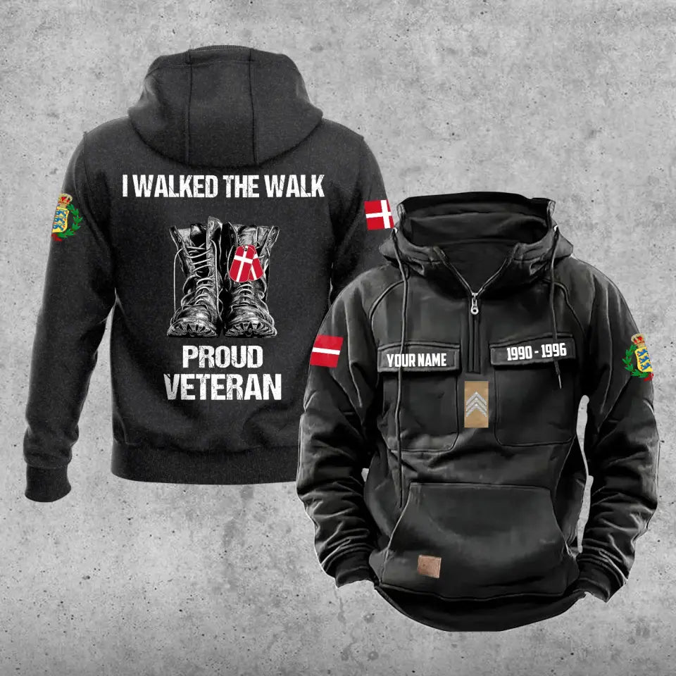 Personalized Denmark Soldier/Veteran With Rank, Year And Name Vintage Hoodie All Over Printed - 17219520