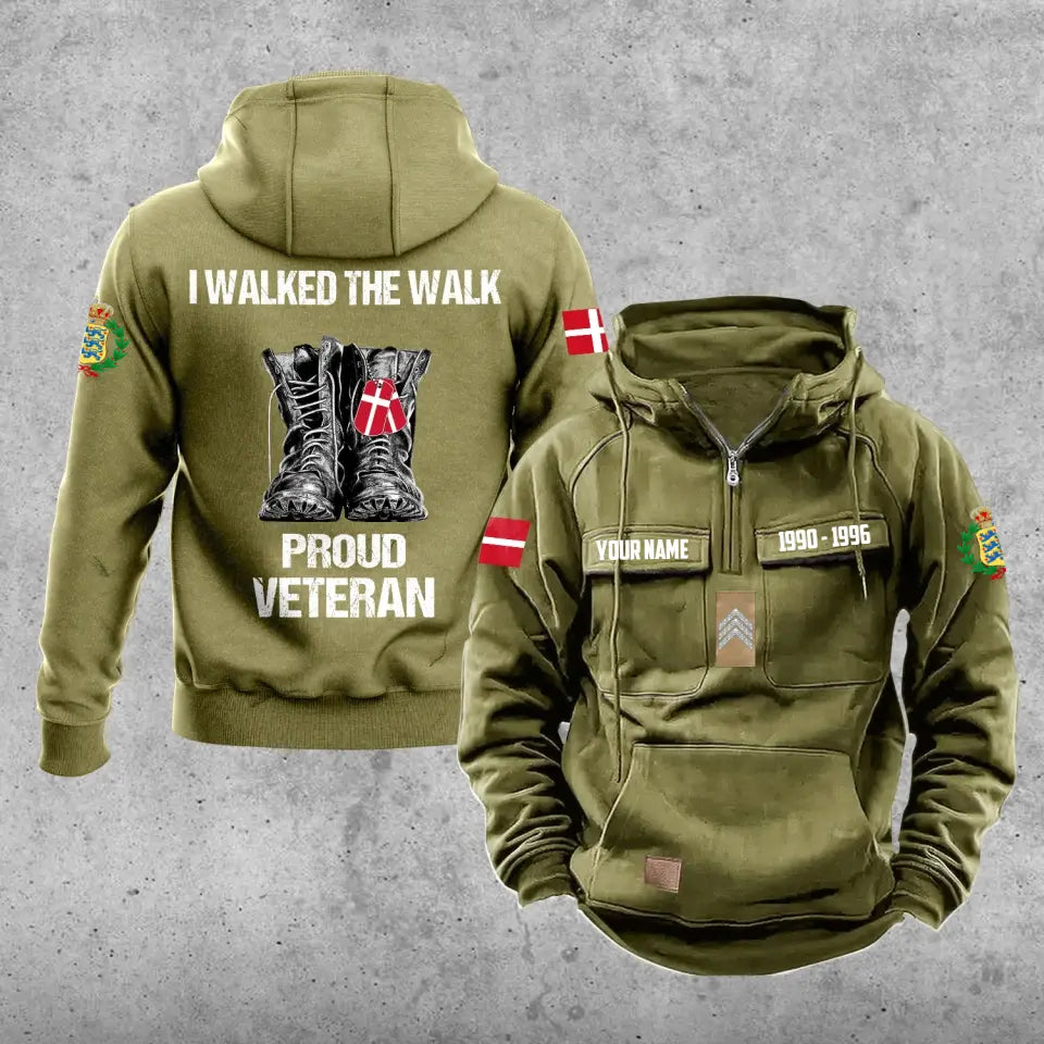 Personalized Denmark Soldier/Veteran With Rank, Year And Name Vintage Hoodie All Over Printed - 17219520