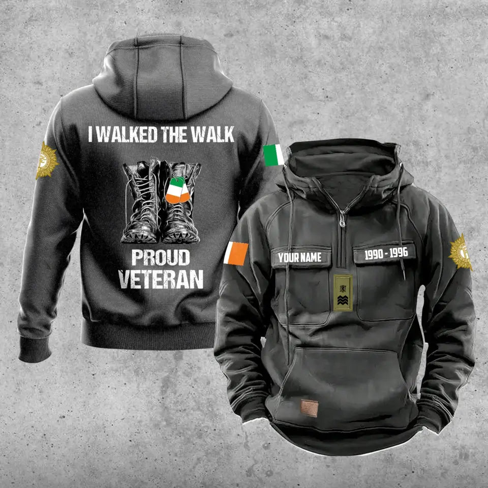 Personalized Ireland Soldier/Veteran With Rank, Year And Name Vintage Hoodie All Over Printed - 17219520