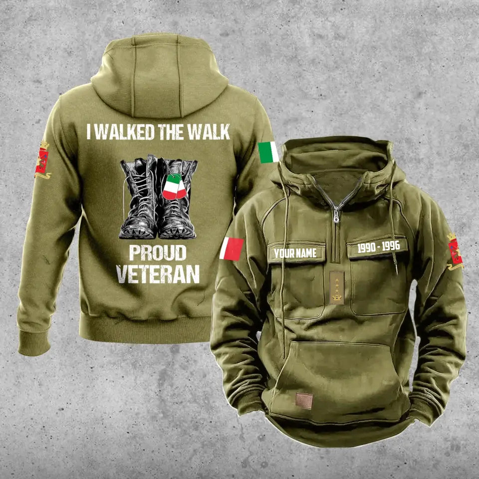 Personalized Italy Soldier/Veteran With Rank, Year And Name Vintage Hoodie All Over Printed - 17219520