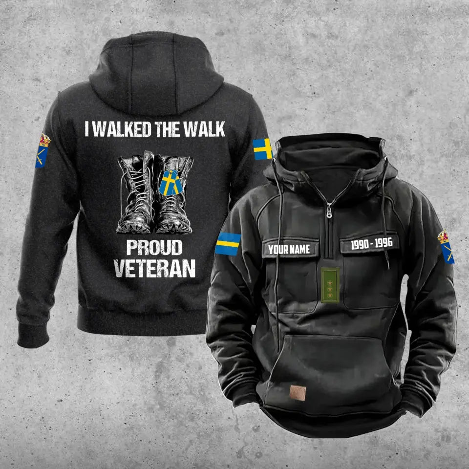 Personalized Sweden Soldier/Veteran With Rank, Year And Name Vintage Hoodie All Over Printed - 17219520