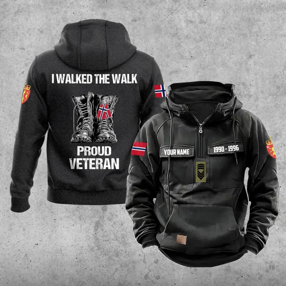 Personalized Norway Soldier/Veteran With Rank, Year And Name Vintage Hoodie All Over Printed - 17219520