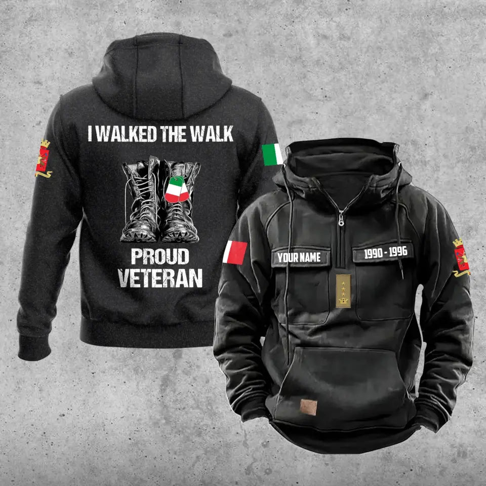 Personalized Italy Soldier/Veteran With Rank, Year And Name Vintage Hoodie All Over Printed - 17219520