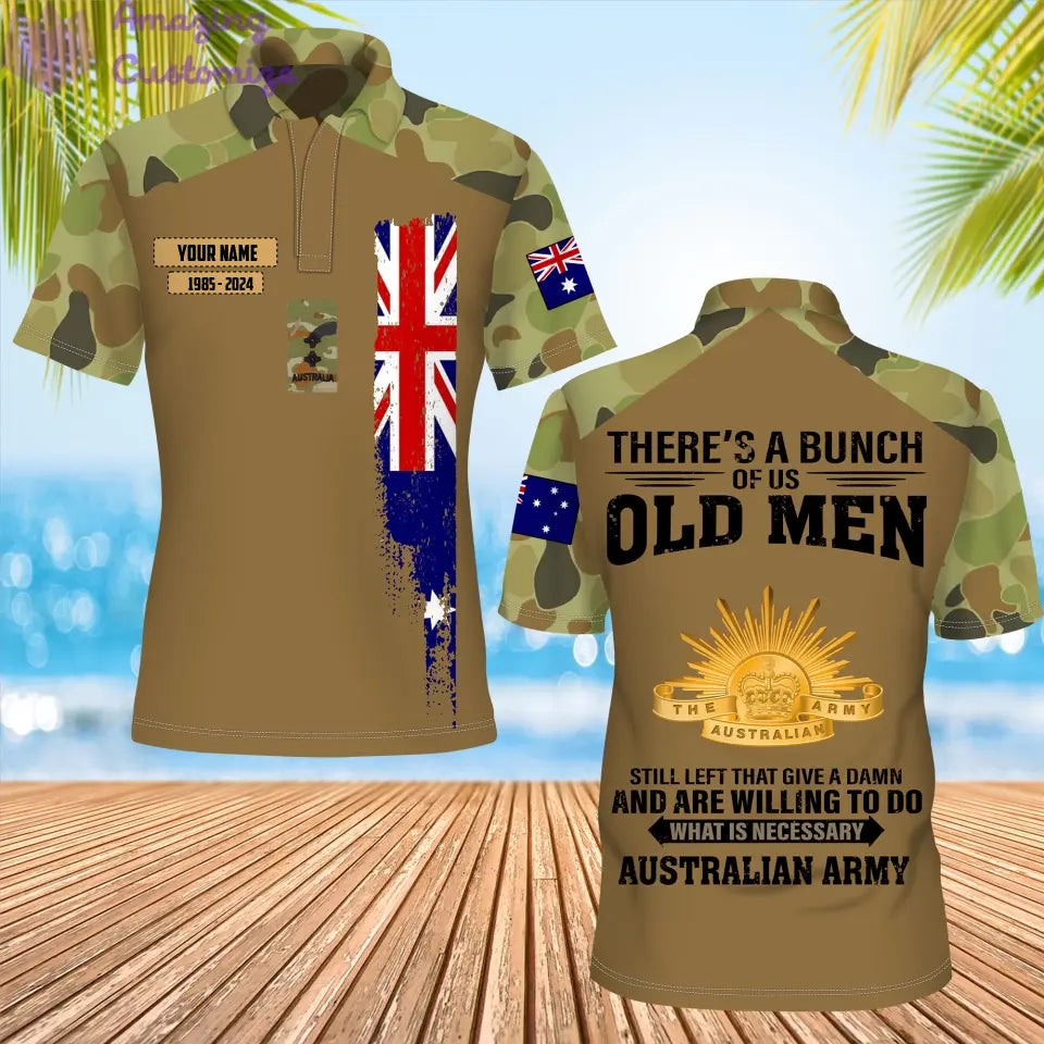 Personalisiertes australisches Soldaten-/Veteranen-Tarnmuster mit Namen, Jahr und Rang, Poloshirt mit Rundumdruck – 17217792