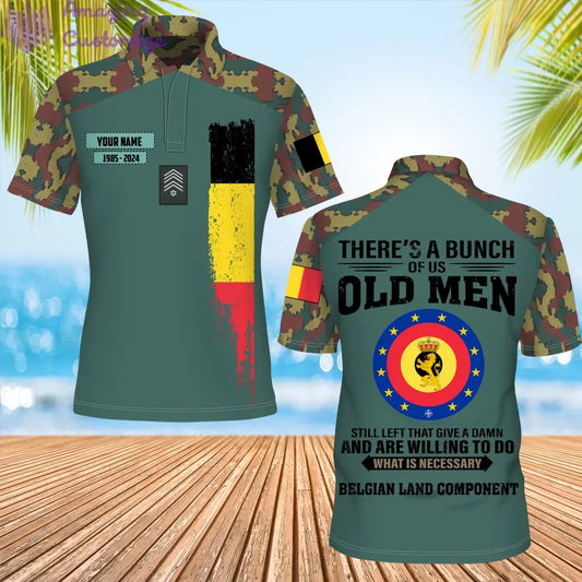 Personalized Belgium Soldier/Veteran Camo with Name, Year and Rank POLO All Over Printed - 17217792