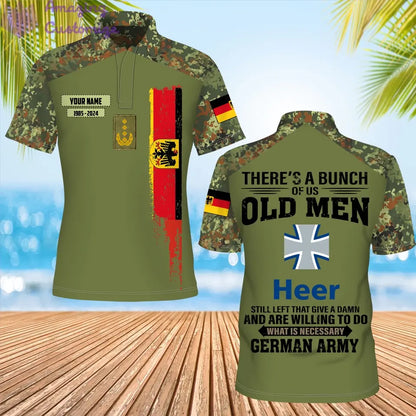 Personalized Germany Soldier/Veteran Camo with Name, Year and Rank POLO All Over Printed - 17217792