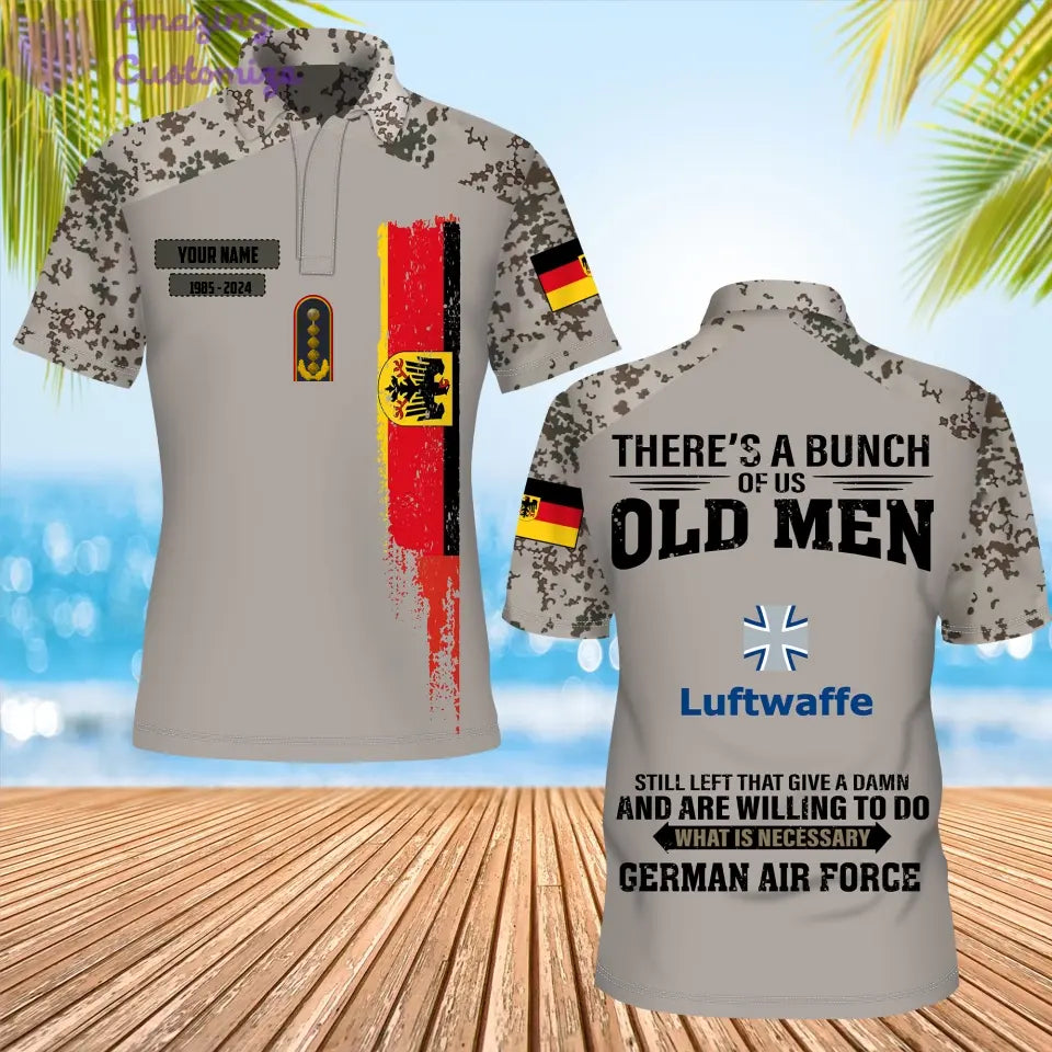 Personalized Germany Soldier/Veteran Camo with Name, Year and Rank POLO All Over Printed - 17217792