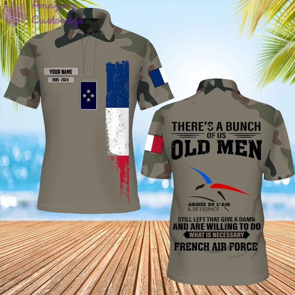 Personalized France Soldier/Veteran Camo with Name, Year and Rank POLO All Over Printed - 17217792