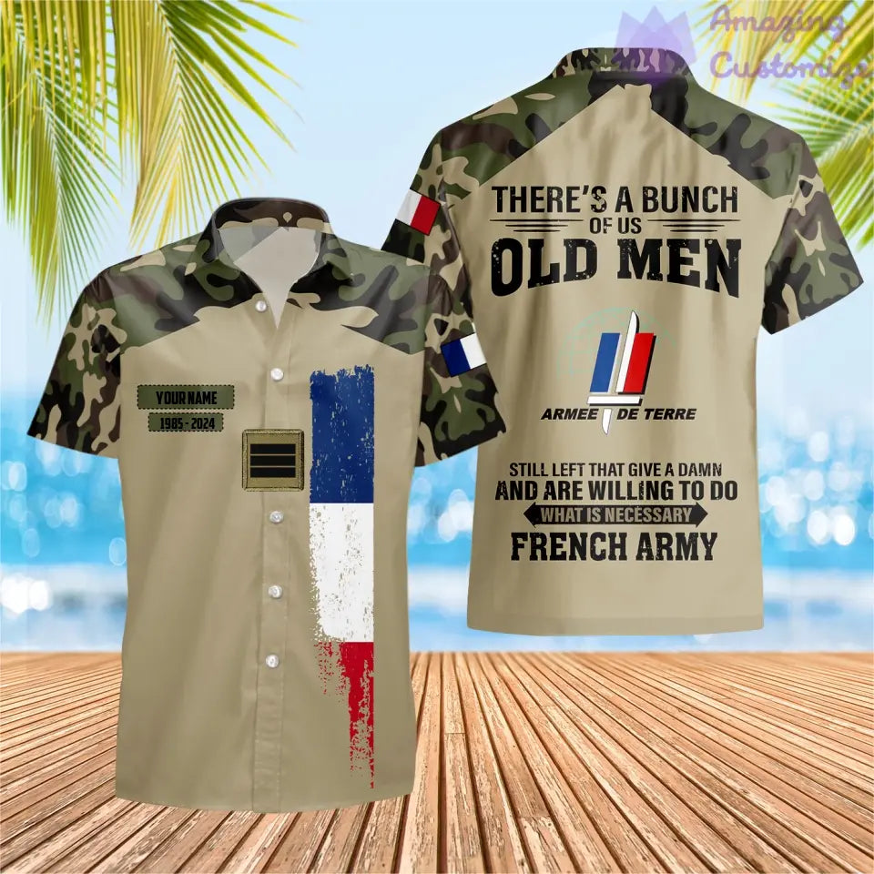 Personalized France Soldier/Veteran Camo with Name, Year and Rank POLO All Over Printed - 17217792