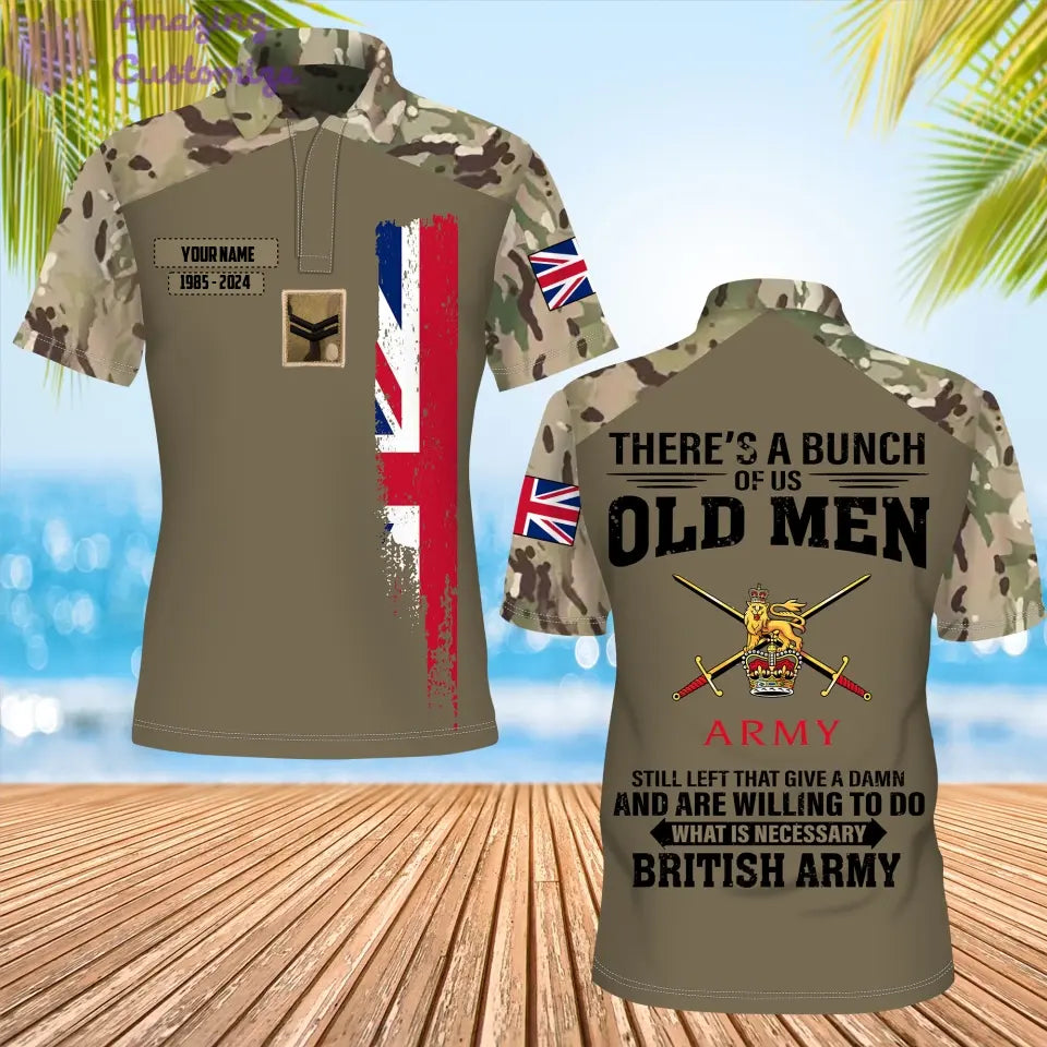 Personalized UK Soldier/Veteran Camo with Name, Year and Rank POLO All Over Printed - 17217792