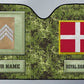 Pare-soleil de voiture personnalisé avec camouflage soldat/vétéran du Danemark avec nom et grade - 17230752