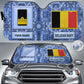 Personalized Belgium Soldier/Veteran Camo With Name And Rank Auto Sun Shade - 17230752