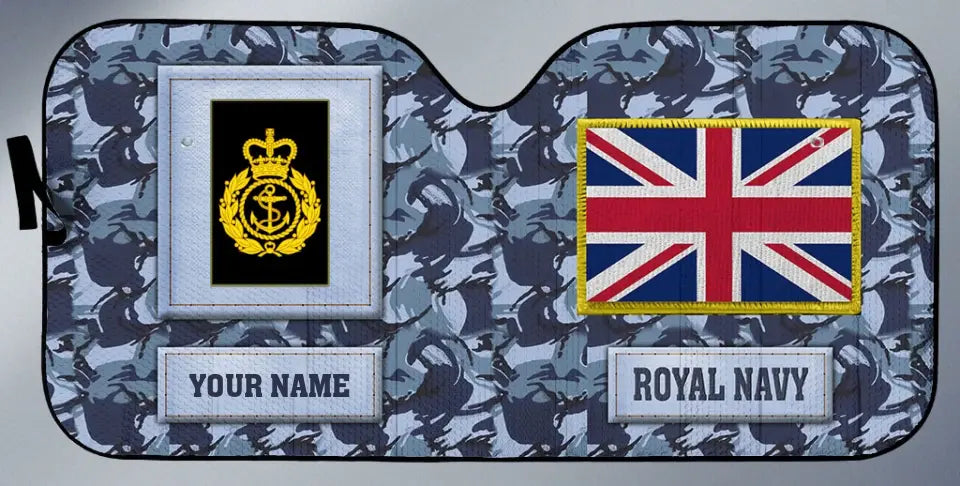 Personalized UK Soldier/Veteran Camo With Name And Rank Auto Sun Shade - 17230752