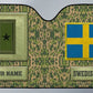 Personalisierter schwedischer Soldat/Veteranen-Tarndruck mit Namen und Rang, automatischer Sonnenschutz – 17230752