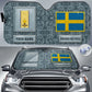 Personalized Sweden Soldier/Veteran Camo With Name And Rank Auto Sun Shade - 17230752