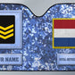 Personalized Netherlands Soldier/Veteran Camo With Name And Rank Auto Sun Shade - 17230752