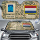 Personalized Netherlands Soldier/Veteran Camo With Name And Rank Auto Sun Shade - 17230752