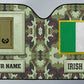 Personalized Ireland Soldier/Veteran Camo With Name And Rank Auto Sun Shade - 17230752