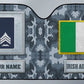 Personalized Ireland Soldier/Veteran Camo With Name And Rank Auto Sun Shade - 17230752