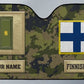 Pare-soleil de voiture personnalisé avec camouflage soldat/vétéran finlandais avec nom et grade - 17230752