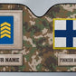 Pare-soleil de voiture personnalisé avec camouflage soldat/vétéran finlandais avec nom et grade - 17230752