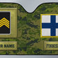 Pare-soleil de voiture personnalisé avec camouflage soldat/vétéran finlandais avec nom et grade - 17230752