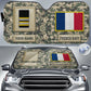 Pare-soleil de voiture personnalisé avec camouflage soldat/vétéran de la France avec nom et grade - 17230752