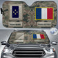 Pare-soleil de voiture personnalisé avec camouflage soldat/vétéran de la France avec nom et grade - 17230752