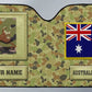 Personalisierter automatischer Sonnenschutz im Tarnmuster für australische Soldaten/Veteranen mit Namen und Rang – 17230752