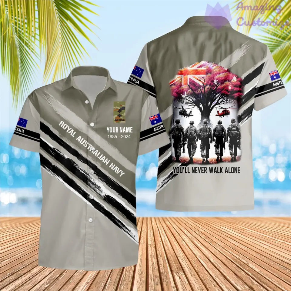 Personalized Australia Soldier/Veteran Camo with Name, Year and Rank POLO All Over Printed - 17231616