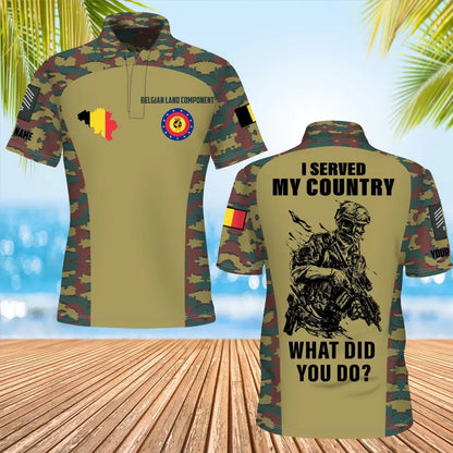 Personalisiertes belgisches Soldaten-/Veteranen-Tarnmuster mit Namen und Rang, Poloshirt komplett bedruckt – 17234208