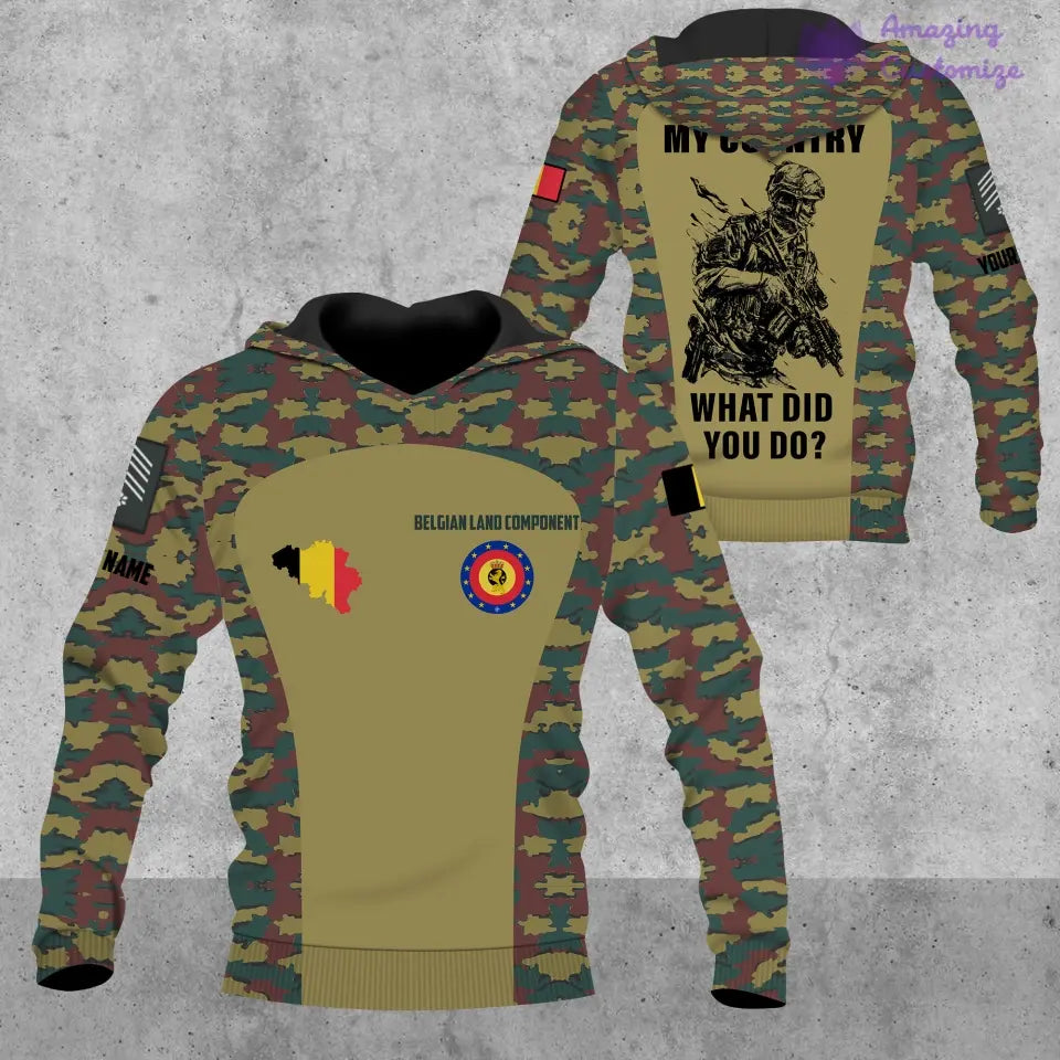 Personalized Belgium Soldier/Veteran Camo with Name, Rank POLO All Over Printed - 17234208