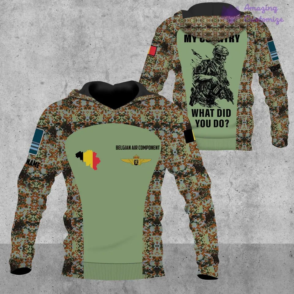 Personalized Belgium Soldier/Veteran Camo with Name, Rank POLO All Over Printed - 17234208