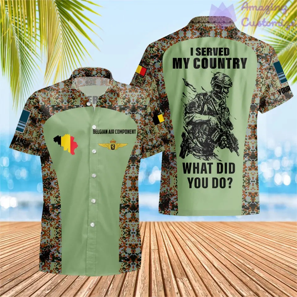 Personalized Belgium Soldier/Veteran Camo with Name, Rank POLO All Over Printed - 17234208