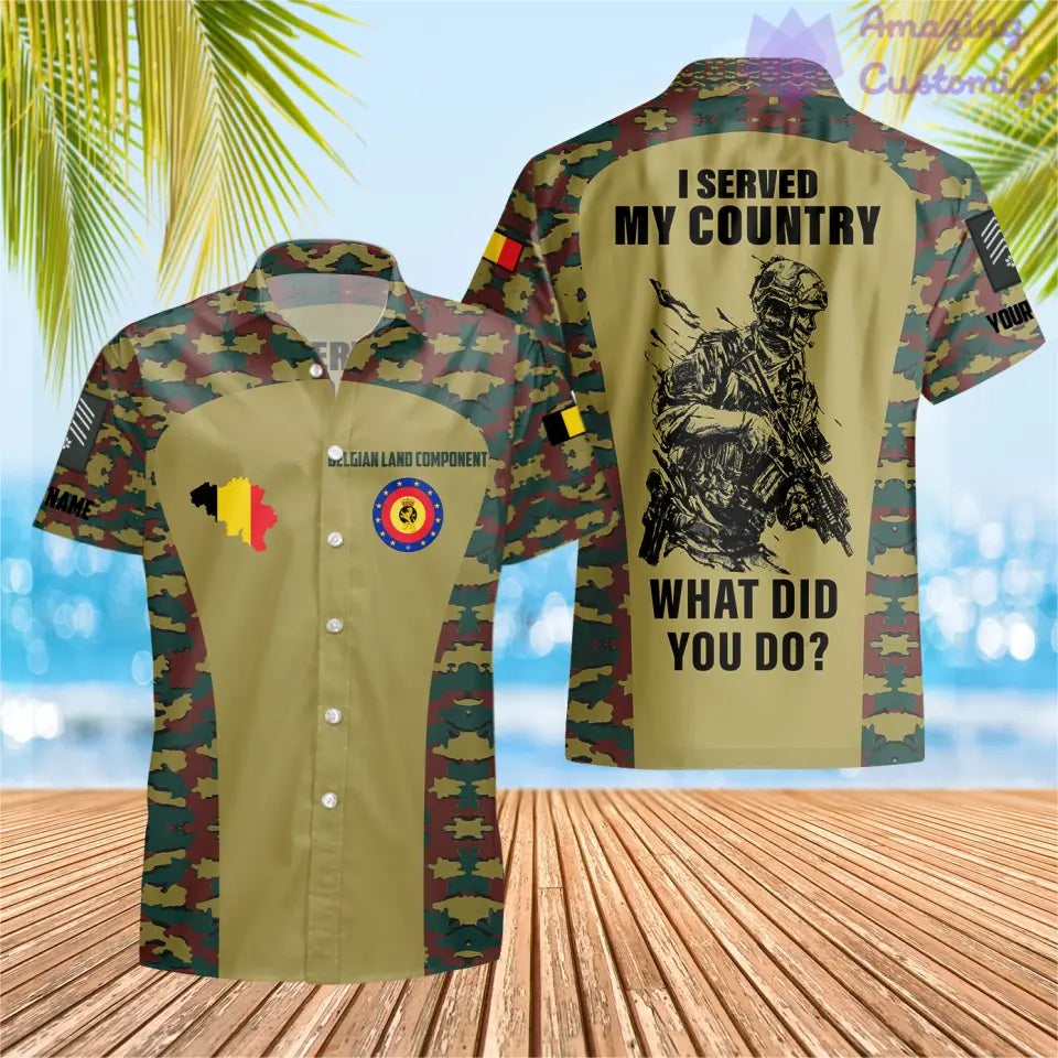 Personalized Belgium Soldier/Veteran Camo with Name, Rank POLO All Over Printed - 17234208