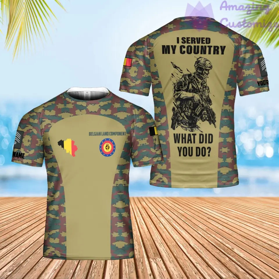 Personalized Belgium Soldier/Veteran Camo with Name, Rank POLO All Over Printed - 17234208