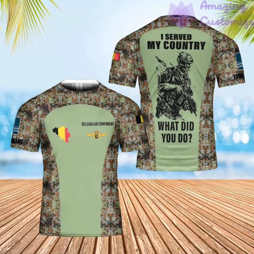 Personalized Belgium Soldier/Veteran Camo with Name, Rank POLO All Over Printed - 17234208