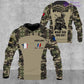 Personalized France Soldier/Veteran Camo with Name, Rank POLO All Over Printed - 17234208