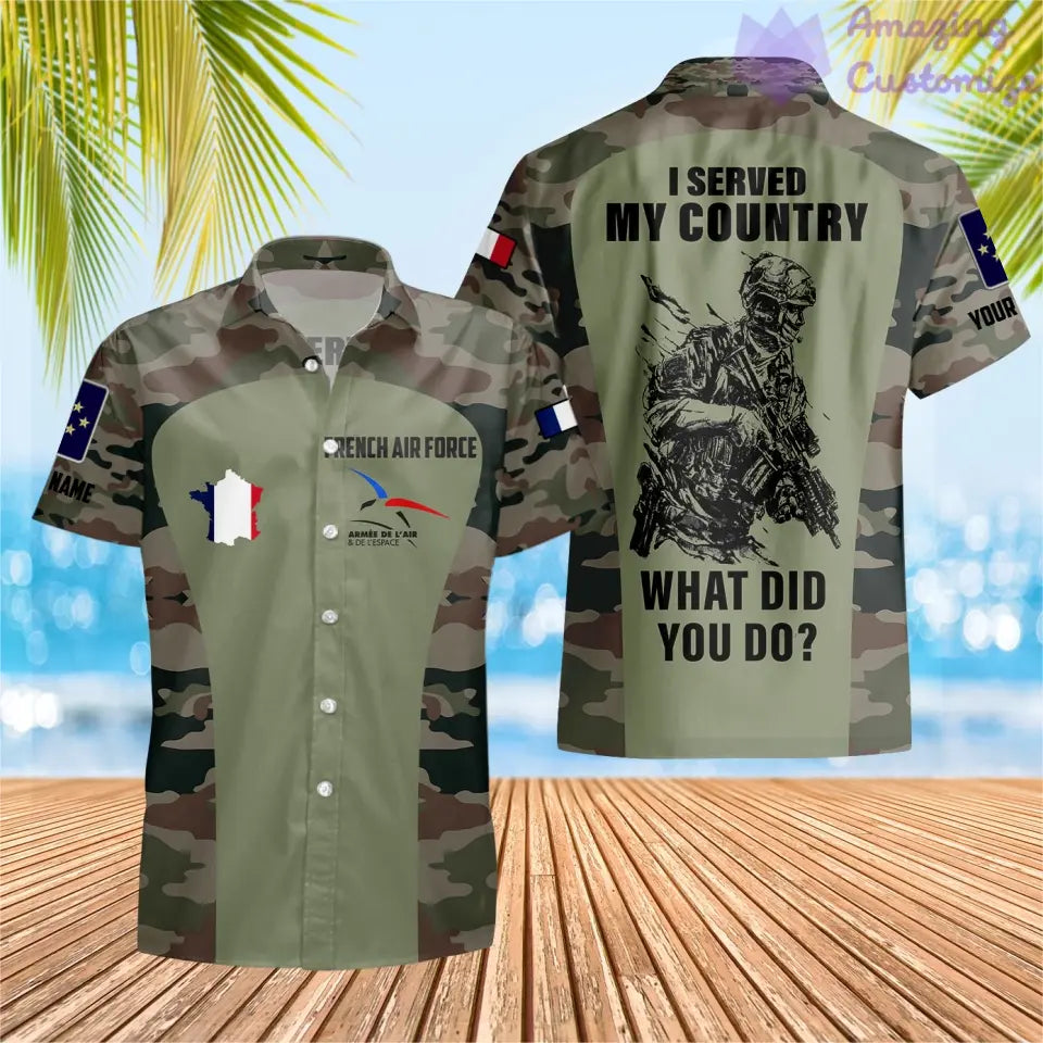 Personalized France Soldier/Veteran Camo with Name, Rank POLO All Over Printed - 17234208