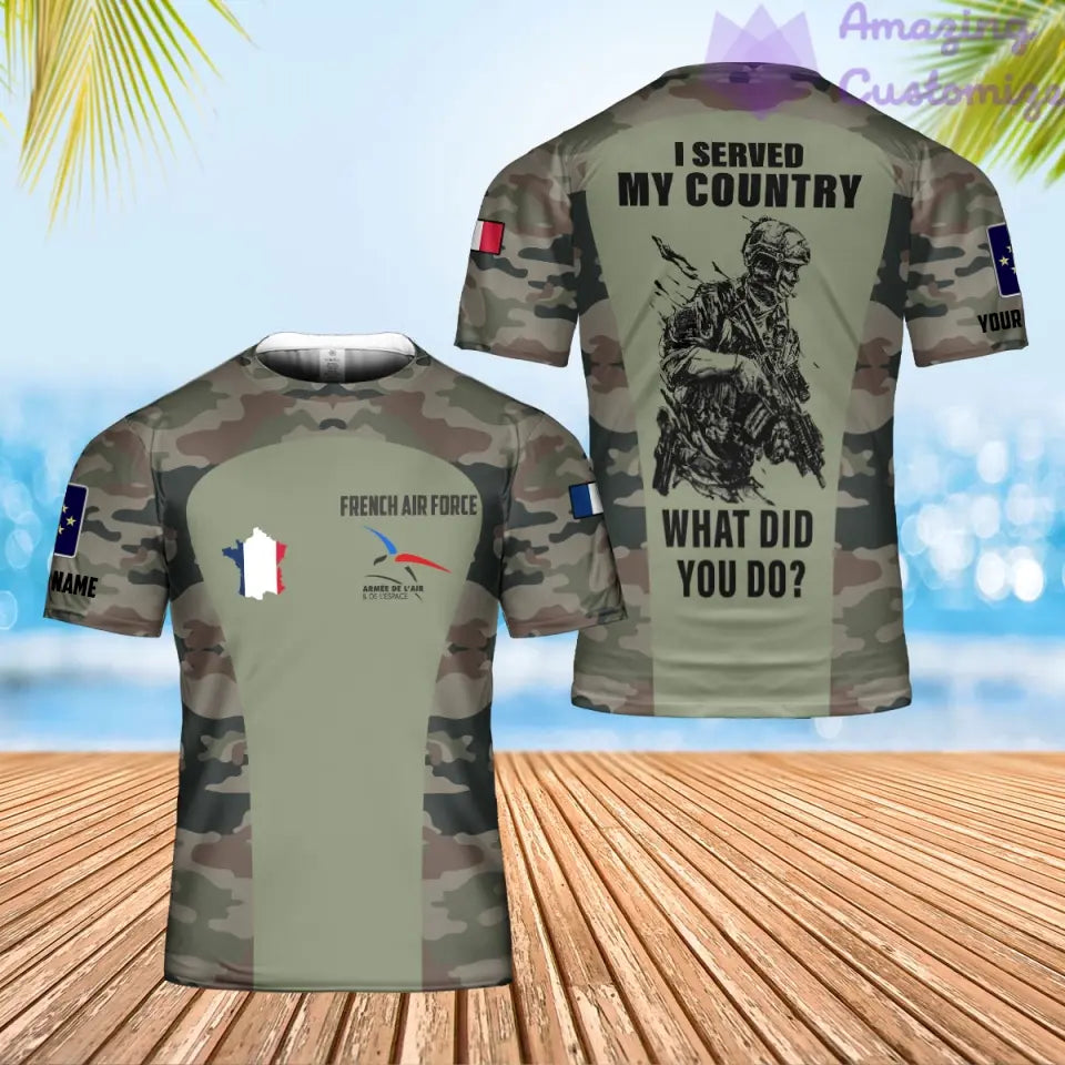 Personalized France Soldier/Veteran Camo with Name, Rank POLO All Over Printed - 17234208