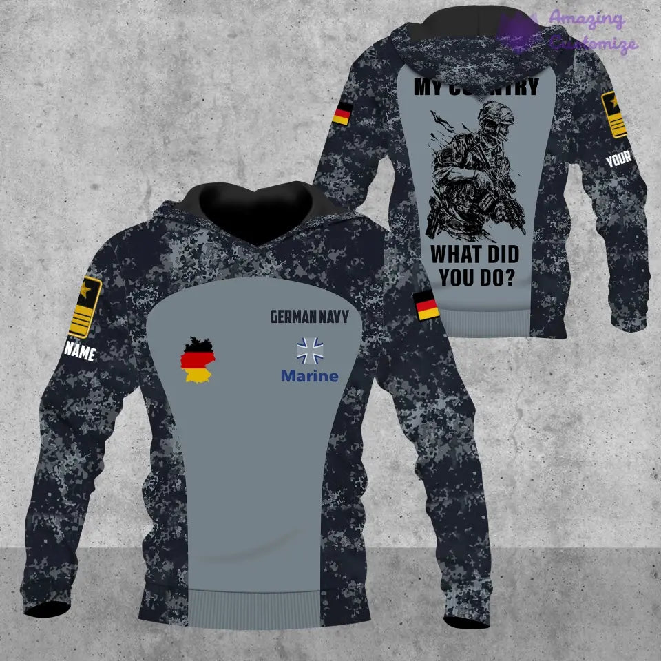 Personalized Germany Soldier/Veteran Camo with Name, Rank POLO All Over Printed - 17234208